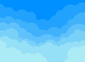 Nuvole di carta e sfondo blu cielo. vettore