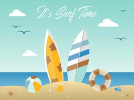 Vacanze estive, illustrazione vettoriale di estate spiaggia poster