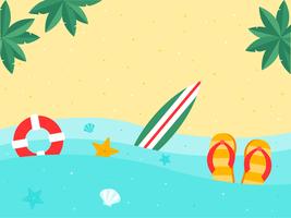 Vacanze estive, illustrazione vettoriale di estate spiaggia poster