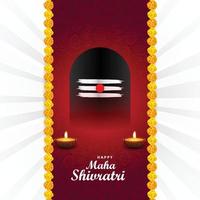 bellissimo biglietto di auguri felice maha shivratri con sfondo shivling vettore