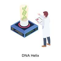 un'illustrazione dell'elica del dna nel design isometrico vettore