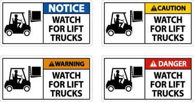 attenzione per i carrelli elevatori segno su sfondo bianco vettore
