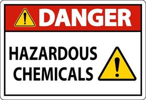 Pericolo di sostanze chimiche pericolose segno su sfondo bianco vettore