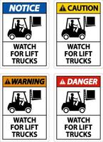 attenzione per i carrelli elevatori segno su sfondo bianco vettore