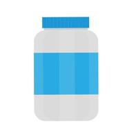 barattolo di plastica per pillole. contenitore vuoto, bottiglia, icona vettoriale isolata su bianco