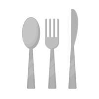 icona di posate. cucchiaio, forchette, coltello. concetto di business ristorante, vettore