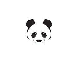 panda logo testa in bianco e nero vettore