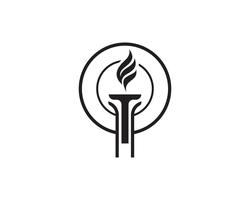 Iniziale T for Torch logo e simbolo di design ispirazione