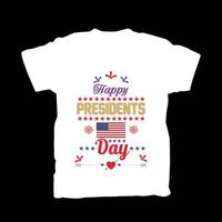 felice giorno del presidente nuova t-shirt vettore