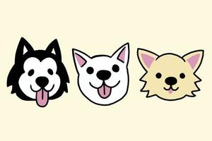 impostare l'illustrazione del fumetto dell'animale domestico del cane dei cuccioli svegli del cucciolo vettore