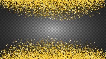 Cerchio di glitter oro con piccole particelle. sfondo astratto con scintillii dorati su sfondo trasparente. vettore