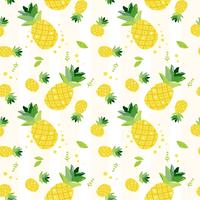 carino disegnare a mano doodle estate ananas frutti modello senza cuciture vettore