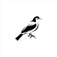 uccello artistico finch in colore nero piatto illustrazione art logo design vettore