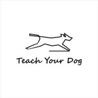 logo del cane semplice e moderno disegno dell'illustrazione della linea nera addestramento degli animali vettore