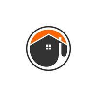 semplice cerchio adesivo immobiliare casa icona logo design idea vettore