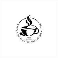 logo caffetteria semplice retrò colore nero illustrazione una tazza di icona vettore