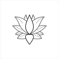 idea di design del logo del fiore di loto nero semplice contorno