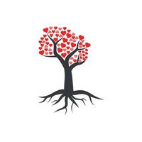 logo dell'albero del cuore vettore