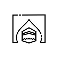 kaaba outline icon design vettore