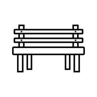 Icona di linea nera in legno panchina