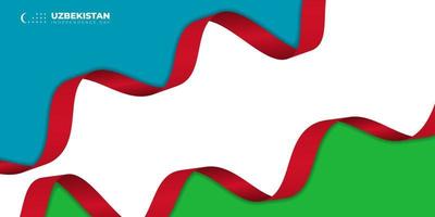 sfondo del giorno dell'indipendenza dell'uzbekistan con il design del nastro rosso vettore