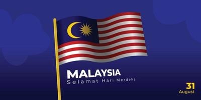 illustrazione vettoriale di bandiera malese sventolante