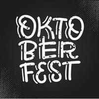 oktoberfest - scritte quadrate su sfondo lavagna. illustrazione strutturata disegnata a mano di vettore per il festival della birra bavarese.