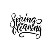 citazione di lettering pennello disegnato a mano. la scritta pulizie di primavera. design perfetto per biglietti di auguri, poster, t-shirt, striscioni, inviti stampati. vettore