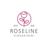 logo di contorno roseline vettore