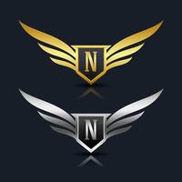Logo dell&#39;emblema della lettera N. vettore