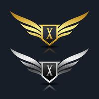 Logo dell&#39;emblema della lettera X. vettore
