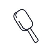 icona di gelato elegante linea sottile isolata su sfondo bianco - vettore