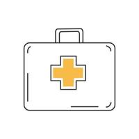 icona della valigia medica elegante linea sottile isolata su sfondo bianco - vettore