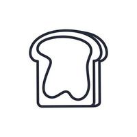 icona elegante linea sottile di pane tostato su sfondo bianco - vettore
