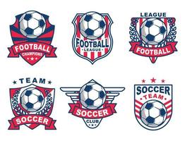 set di logo di calcio o badge di una squadra di calcio vettore
