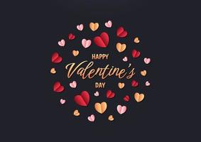 felice giorno di san valentino cuore cornice sfondo vettore