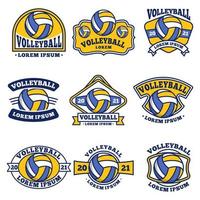 collezioni di set di emblemi del logo di pallavolo vettore