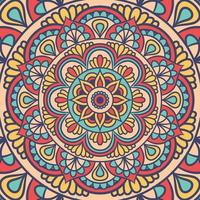 mandala etnico ornamento rotondo con colorato vettore