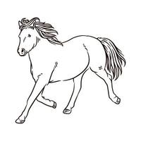 illustrazione vettoriale di arte della linea di cavallo
