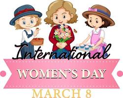 giornata internazionale della donna con tre donne vettore