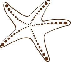 stella marina in stile semplice doodle su sfondo bianco vettore