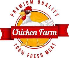 banner di parole di qualità premium di allevamento di polli vettore