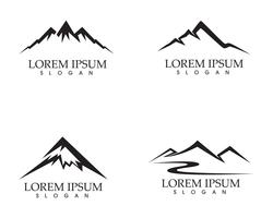 Modello di icone di logo e simboli di paesaggio di montagna natura vettore