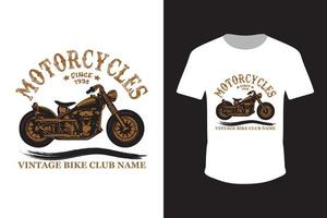 t-shirt vintage moto club t-shirt design modello vettoriale gratuito