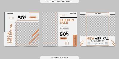 raccolta di design del modello di banner post sui social media. per il marketing digitale, la promozione della moda del marchio, ecc vettore