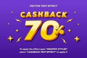 effetto testo vettoriale cashback completamente modificabile