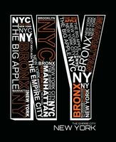 New York elemento di moda maschile e città moderna in tipografia graphic design.illustrazione vettoriale.tshirt,abbigliamento,abbigliamento e altri usi vettore