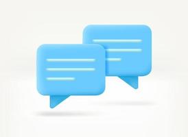 bolle di chat. concetto di conversazione. concetto di vettore 3d