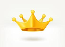 corona reale d'oro. illustrazione vettoriale 3d