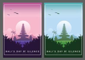 nyepi day e hari raya saka poster banner, cerimonia indù vettore